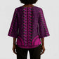 Pink Dashiki and Tapa Pattern Kimono Sleeve Blouse Africa-Polynesia Together Culture