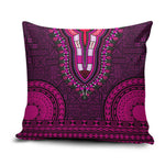 Pink Dashiki and Tapa Pattern Pillow Cover Africa-Polynesia Together Culture