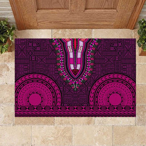 Pink Dashiki and Tapa Pattern Rubber Doormat Africa-Polynesia Together Culture