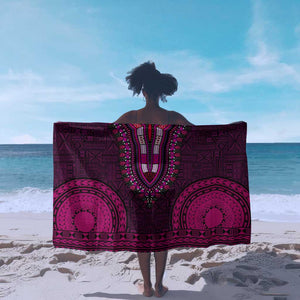 Pink Dashiki and Tapa Pattern Sarong Africa-Polynesia Together Culture