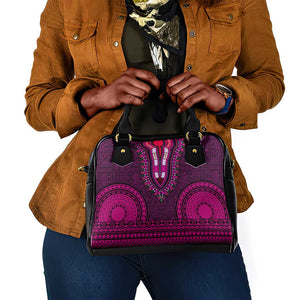 Pink Dashiki and Tapa Pattern Shoulder Handbag Africa-Polynesia Together Culture