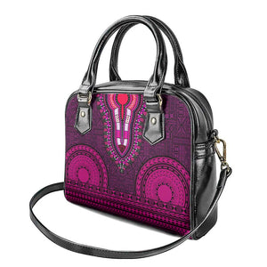 Pink Dashiki and Tapa Pattern Shoulder Handbag Africa-Polynesia Together Culture