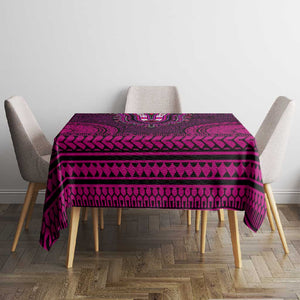 Pink Dashiki and Tapa Pattern Tablecloth Africa-Polynesia Together Culture