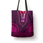 Pink Dashiki and Tapa Pattern Tote Bag Africa-Polynesia Together Culture