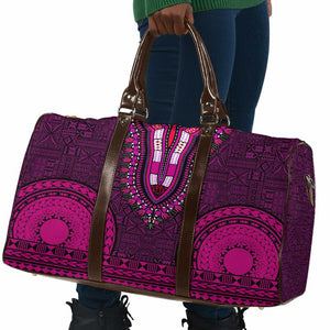 Pink Dashiki and Tapa Pattern Travel Bag Africa-Polynesia Together Culture