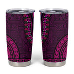 Pink Dashiki and Tapa Pattern Tumbler Cup Africa-Polynesia Together Culture