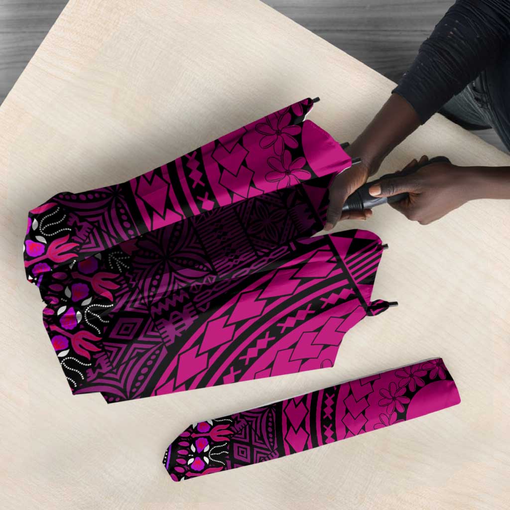 Pink Dashiki and Tapa Pattern Umbrella Africa-Polynesia Together Culture