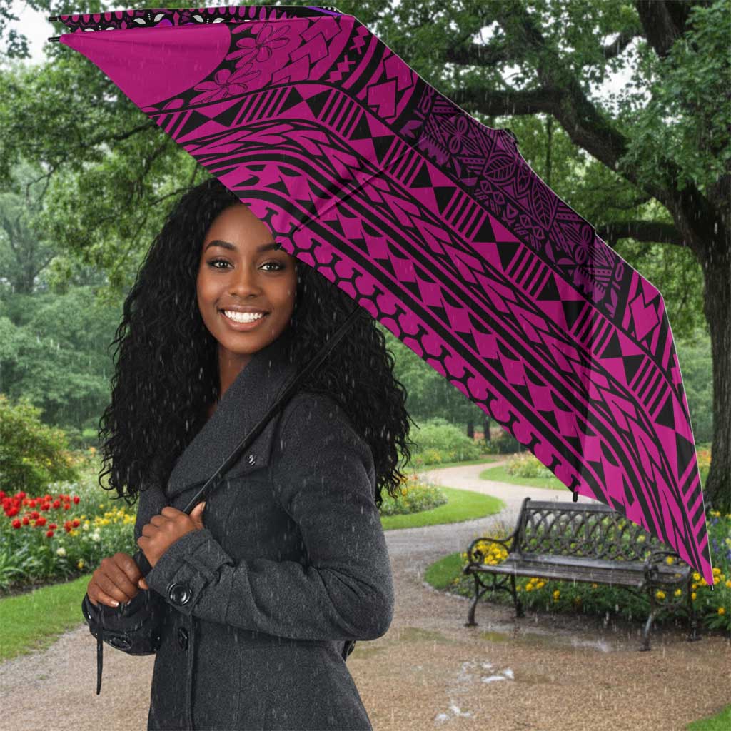 Pink Dashiki and Tapa Pattern Umbrella Africa-Polynesia Together Culture