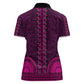 Pink Dashiki and Tapa Pattern Women Polo Shirt Africa-Polynesia Together Culture