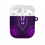 Purple Dashiki and Tapa Pattern AirPods Case Africa-Polynesia Together Culture