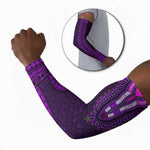 Purple Dashiki and Tapa Pattern Arm Sleeves Africa-Polynesia Together Culture