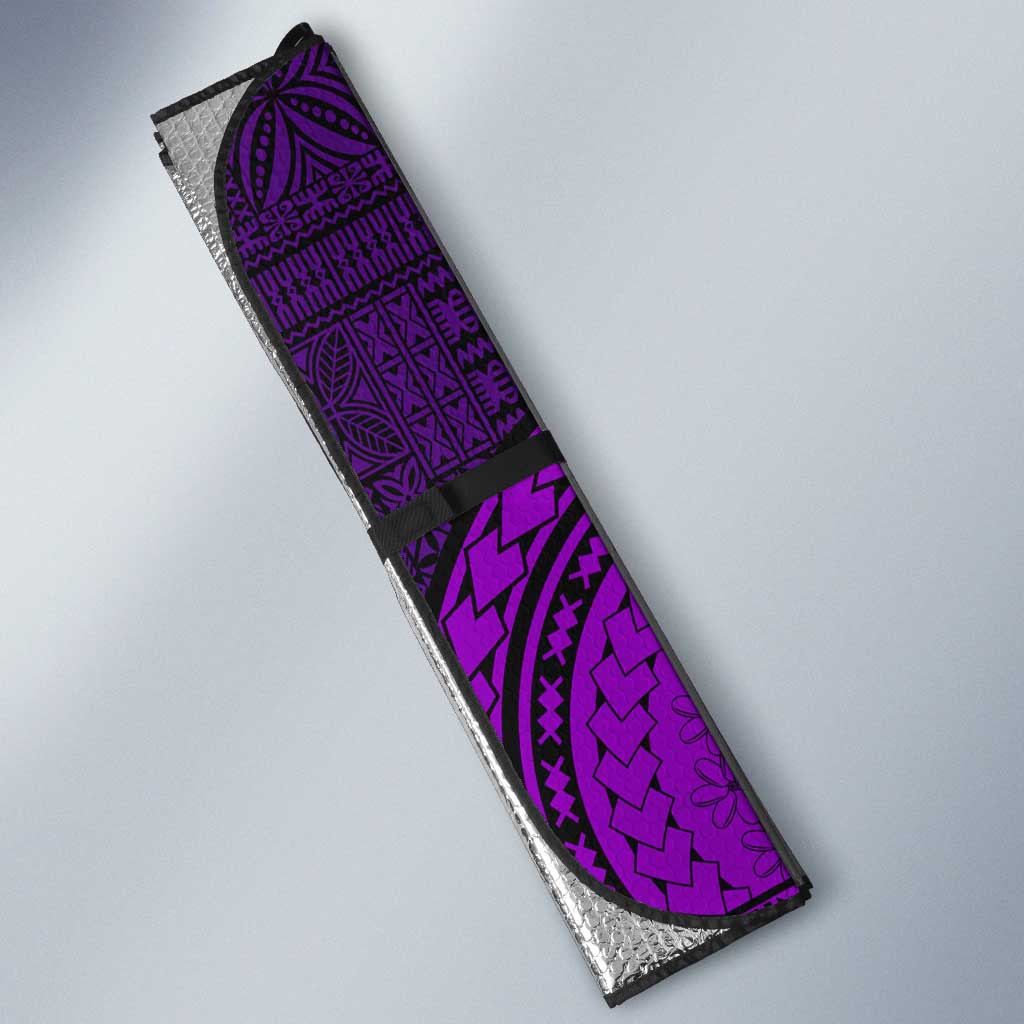 Purple Dashiki and Tapa Pattern Auto Sun Shade Africa-Polynesia Together Culture