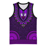 Purple Dashiki and Tapa Pattern Basketball Jersey Africa-Polynesia Together Culture LT9