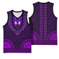 Purple Dashiki and Tapa Pattern Basketball Jersey Africa-Polynesia Together Culture LT9