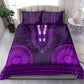 Purple Dashiki and Tapa Pattern Bedding Set Africa-Polynesia Together Culture
