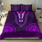 Purple Dashiki and Tapa Pattern Bedding Set Africa-Polynesia Together Culture