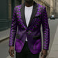 Purple Dashiki and Tapa Pattern Blazer Africa-Polynesia Together Culture