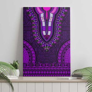 Purple Dashiki and Tapa Pattern Canvas Wall Art Africa-Polynesia Together Culture