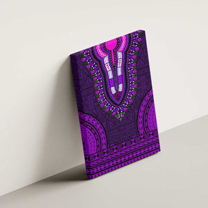 Purple Dashiki and Tapa Pattern Canvas Wall Art Africa-Polynesia Together Culture