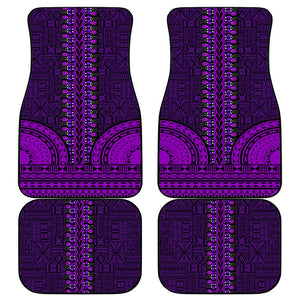 Purple Dashiki and Tapa Pattern Car Mats Africa-Polynesia Together Culture