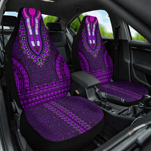 Purple Dashiki and Tapa Pattern Car Seat Cover Africa-Polynesia Together Culture