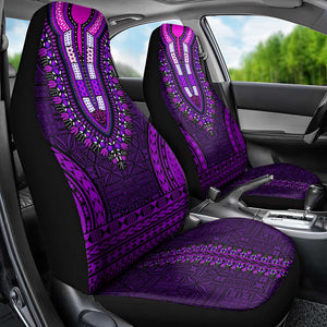 Purple Dashiki and Tapa Pattern Car Seat Cover Africa-Polynesia Together Culture