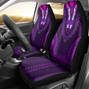 Purple Dashiki and Tapa Pattern Car Seat Cover Africa-Polynesia Together Culture