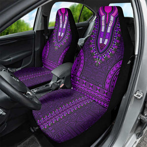 Purple Dashiki and Tapa Pattern Car Seat Cover Africa-Polynesia Together Culture