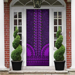 Purple Dashiki and Tapa Pattern Door Cover Africa-Polynesia Together Culture