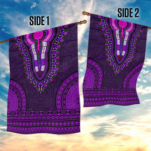 Purple Dashiki and Tapa Pattern Garden Flag Africa-Polynesia Together Culture