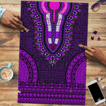 Purple Dashiki and Tapa Pattern Puzzle Africa-Polynesia Together Culture