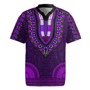 Purple Dashiki and Tapa Pattern Rugby Jersey Africa-Polynesia Together Culture