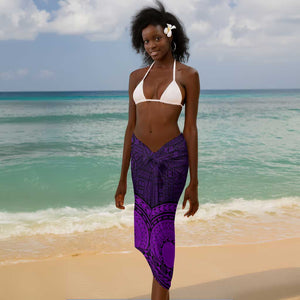 Purple Dashiki and Tapa Pattern Sarong Africa-Polynesia Together Culture