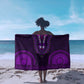 Purple Dashiki and Tapa Pattern Sarong Africa-Polynesia Together Culture