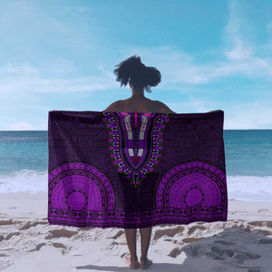 Purple Dashiki and Tapa Pattern Sarong Africa-Polynesia Together Culture