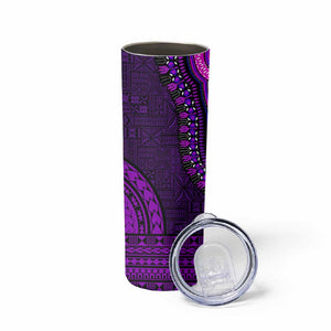 Purple Dashiki and Tapa Pattern Skinny Tumbler Africa-Polynesia Together Culture