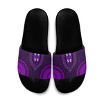 Purple Dashiki and Tapa Pattern Slide Sandals Africa-Polynesia Together Culture