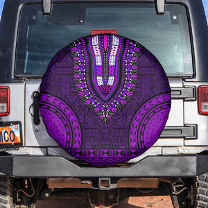 Purple Dashiki and Tapa Pattern Spare Tire Cover Africa-Polynesia Together Culture