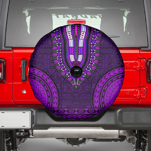 Purple Dashiki and Tapa Pattern Spare Tire Cover Africa-Polynesia Together Culture