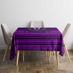 Purple Dashiki and Tapa Pattern Tablecloth Africa-Polynesia Together Culture