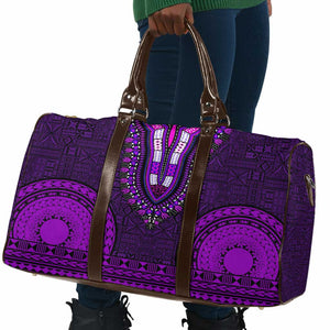 Purple Dashiki and Tapa Pattern Travel Bag Africa-Polynesia Together Culture