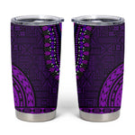 Purple Dashiki and Tapa Pattern Tumbler Cup Africa-Polynesia Together Culture