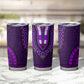 Purple Dashiki and Tapa Pattern Tumbler Cup Africa-Polynesia Together Culture