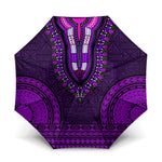 Purple Dashiki and Tapa Pattern Umbrella Africa-Polynesia Together Culture