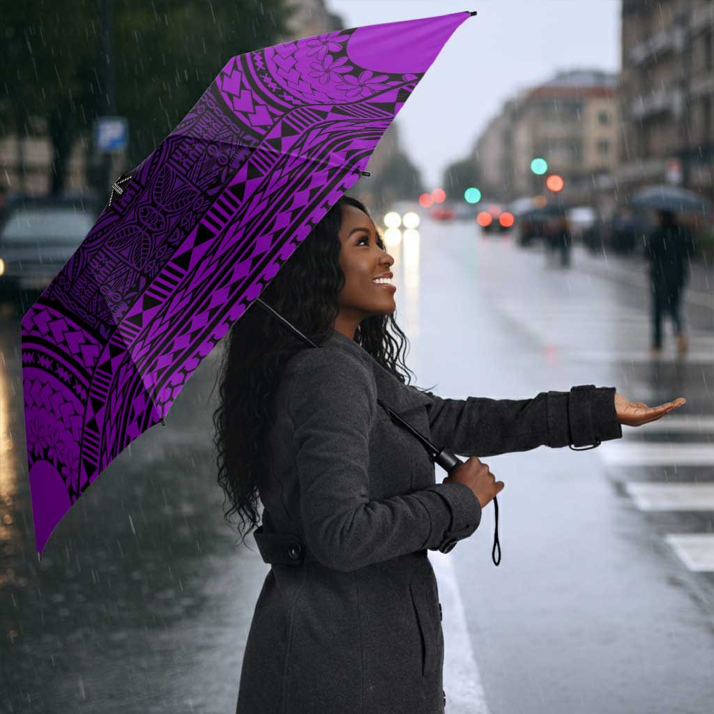 Purple Dashiki and Tapa Pattern Umbrella Africa-Polynesia Together Culture
