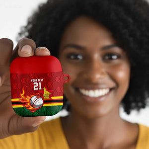Custom Africa Cricket Zimbabwe AirPods Case The Chevrons Cricket Ball Fire