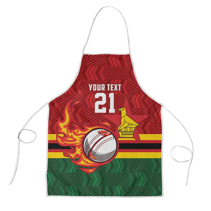 Custom Africa Cricket Zimbabwe Apron The Chevrons Cricket Ball Fire