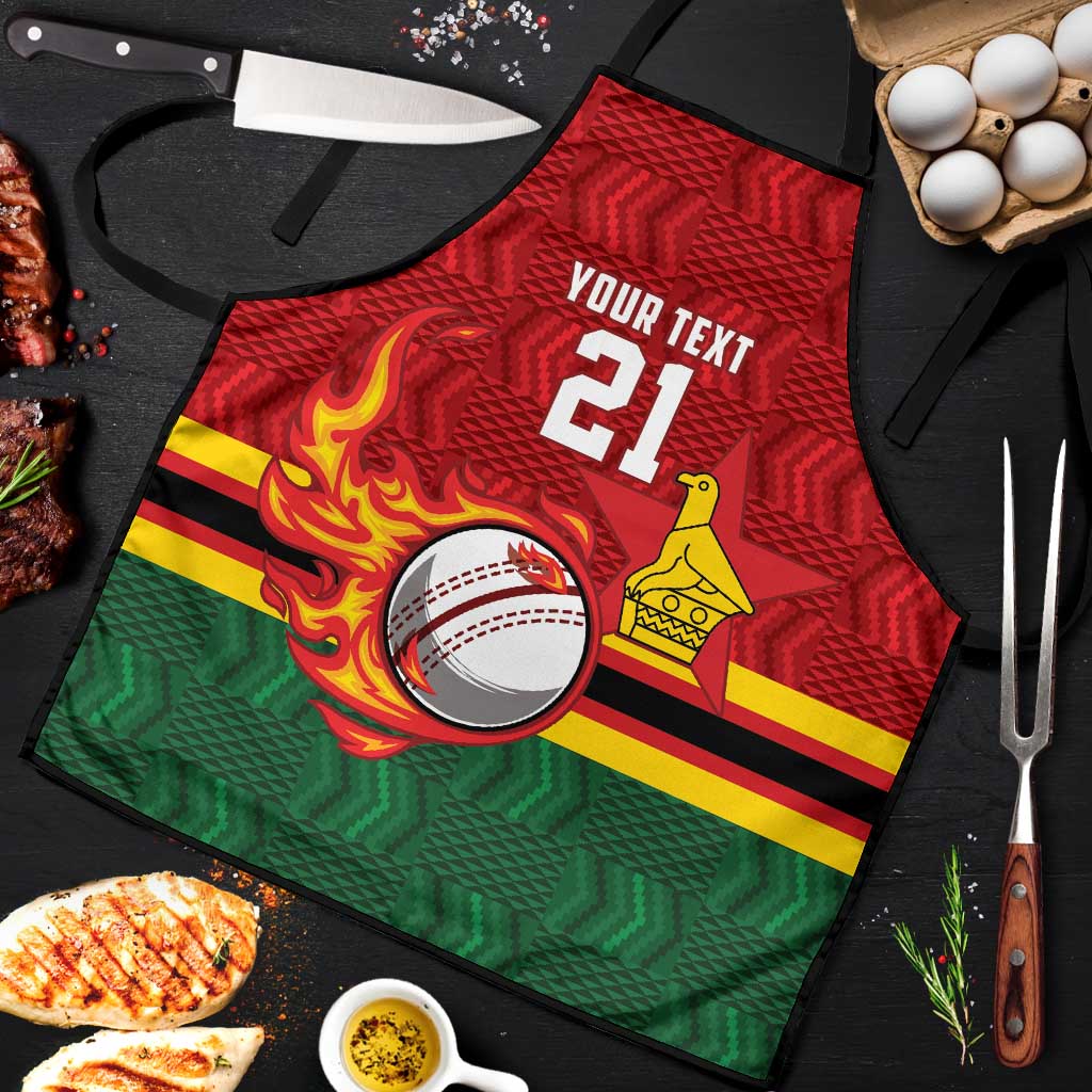 Custom Africa Cricket Zimbabwe Apron The Chevrons Cricket Ball Fire