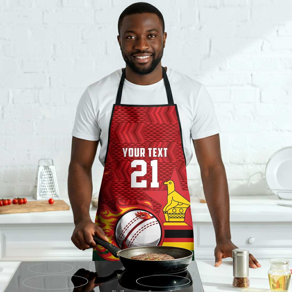 Custom Africa Cricket Zimbabwe Apron The Chevrons Cricket Ball Fire