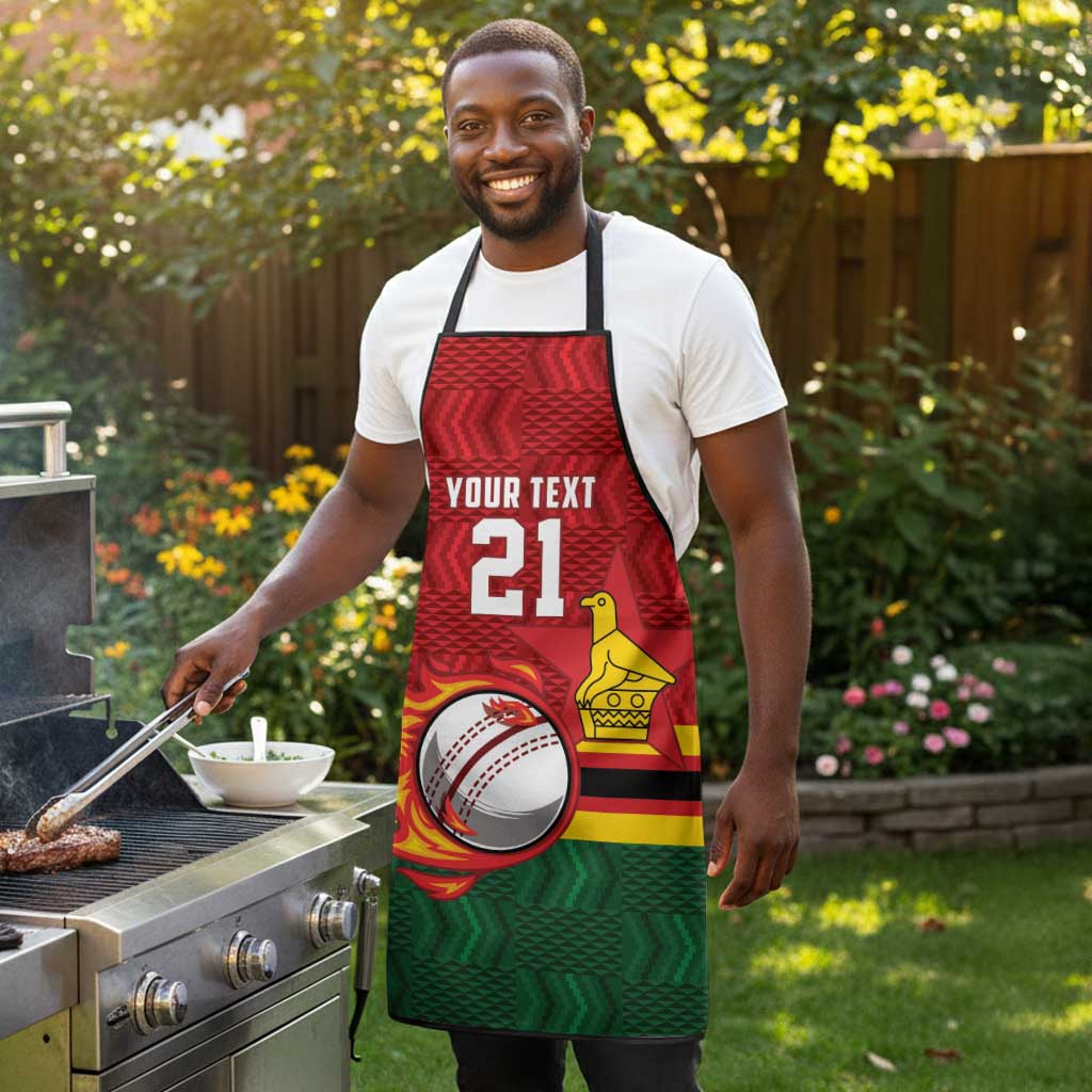 Custom Africa Cricket Zimbabwe Apron The Chevrons Cricket Ball Fire